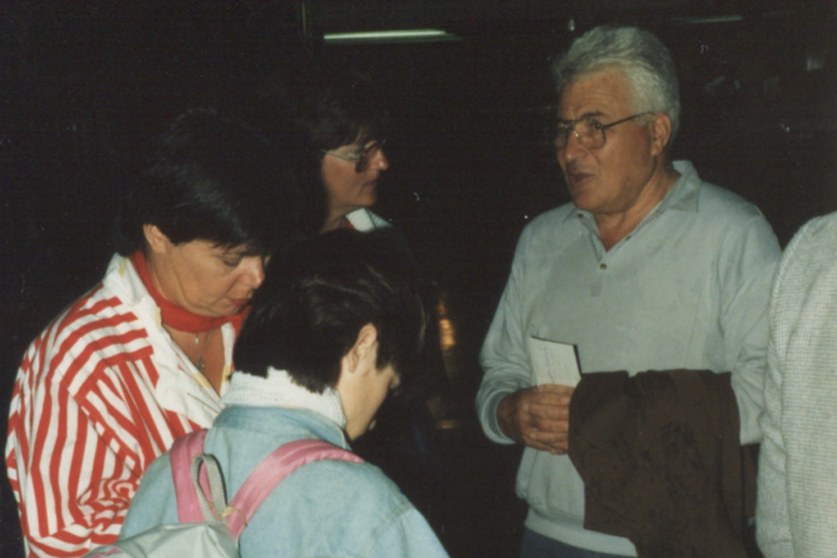 Alfred Auerbach, Melanie und Anne Westhues auf dem Flughafen Tel Aviv 1986